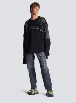 Fashion Worn-effect Cargo Trousers Denim