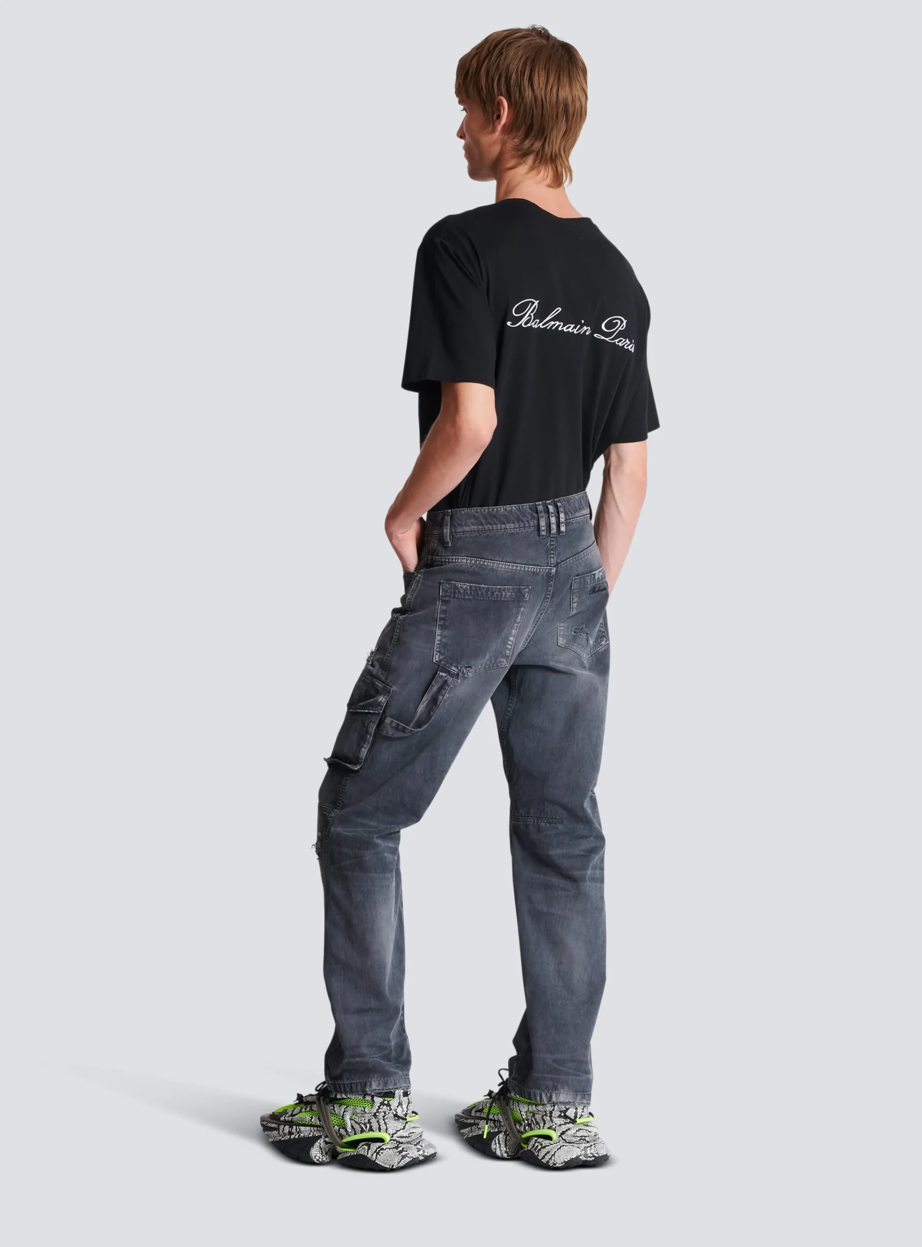 Fashion Worn-effect Cargo Trousers Denim