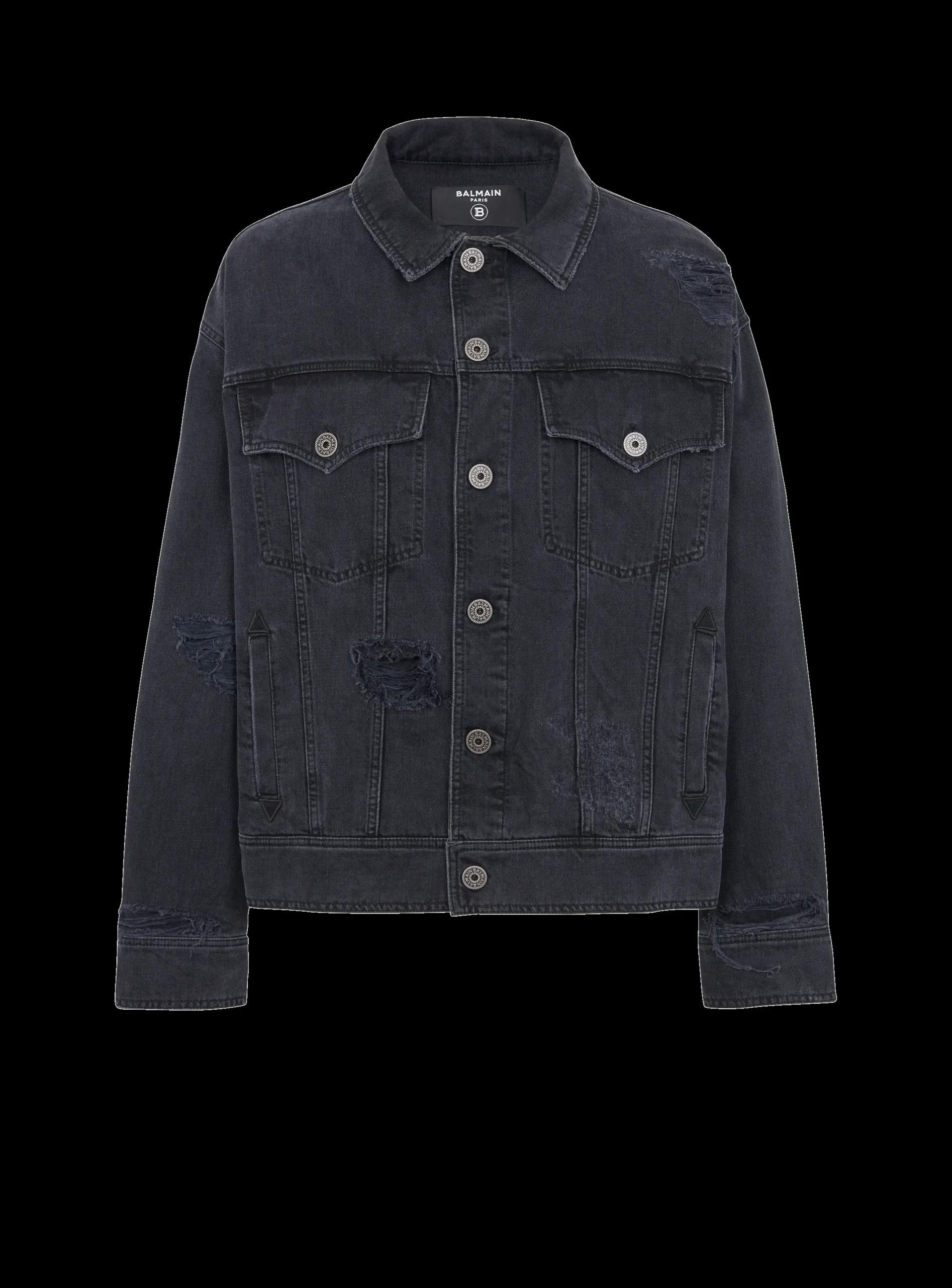 Discount Worn-effect Denim Jacket Outerwear|Denim