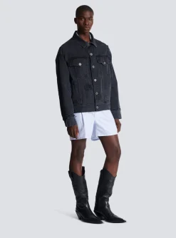Discount Worn-effect Denim Jacket Outerwear|Denim