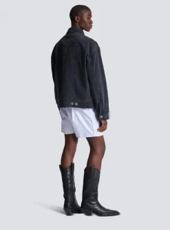 Discount Worn-effect Denim Jacket Outerwear|Denim