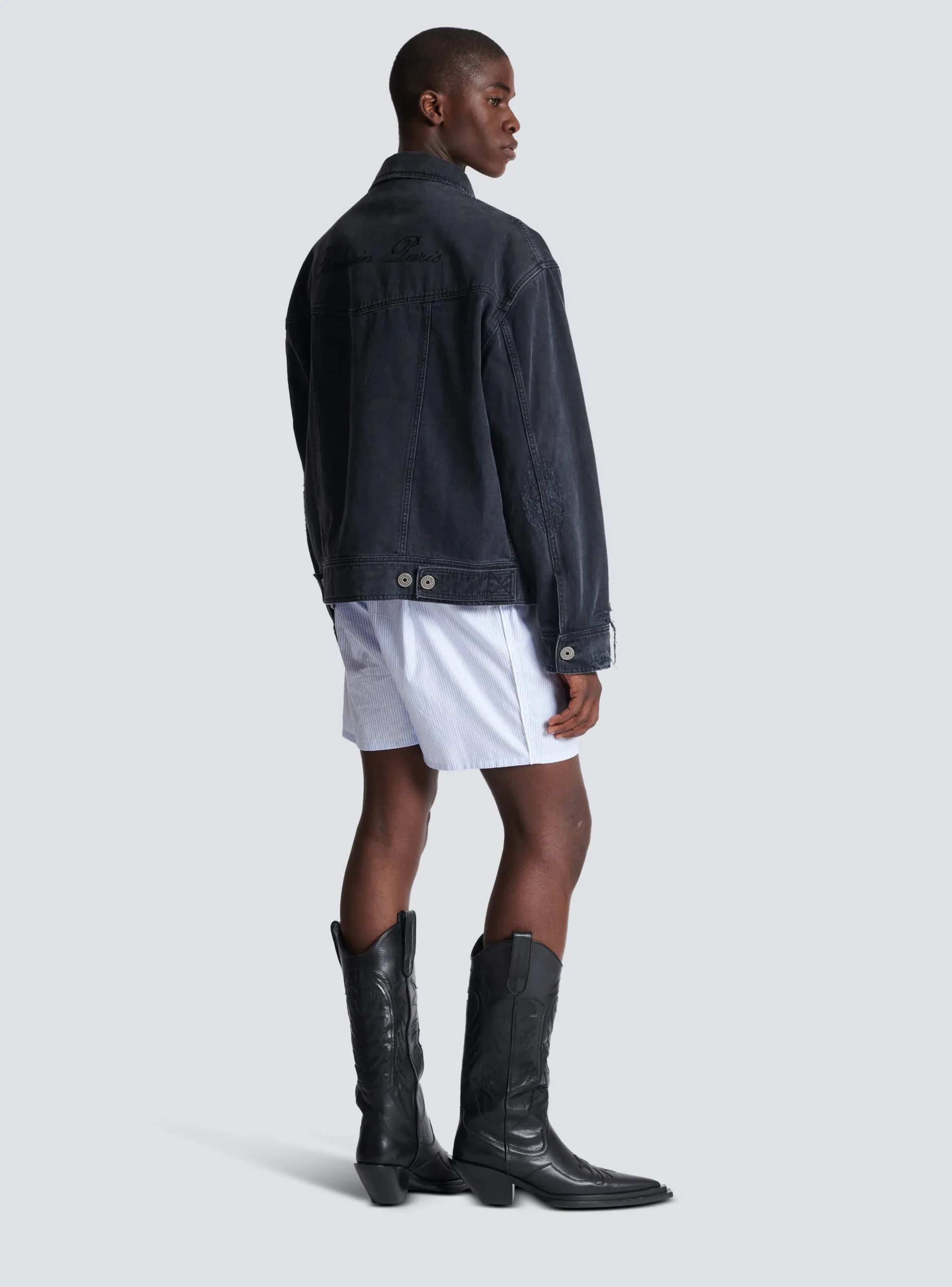 Discount Worn-effect Denim Jacket Outerwear|Denim