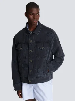 Discount Worn-effect Denim Jacket Outerwear|Denim