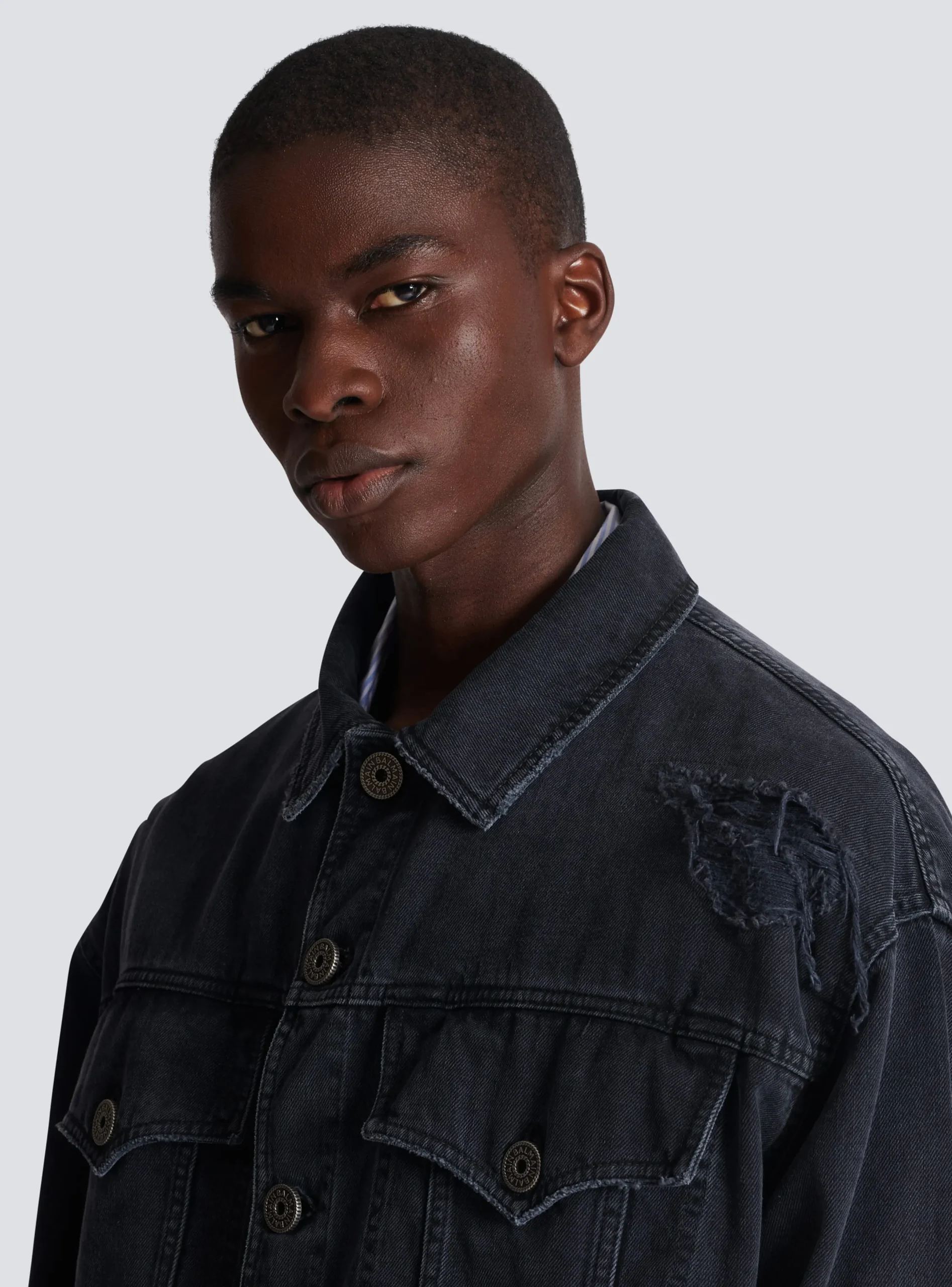 Discount Worn-effect Denim Jacket Outerwear|Denim
