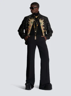 Fashion Zipped Jacket With Embroidery Outerwear