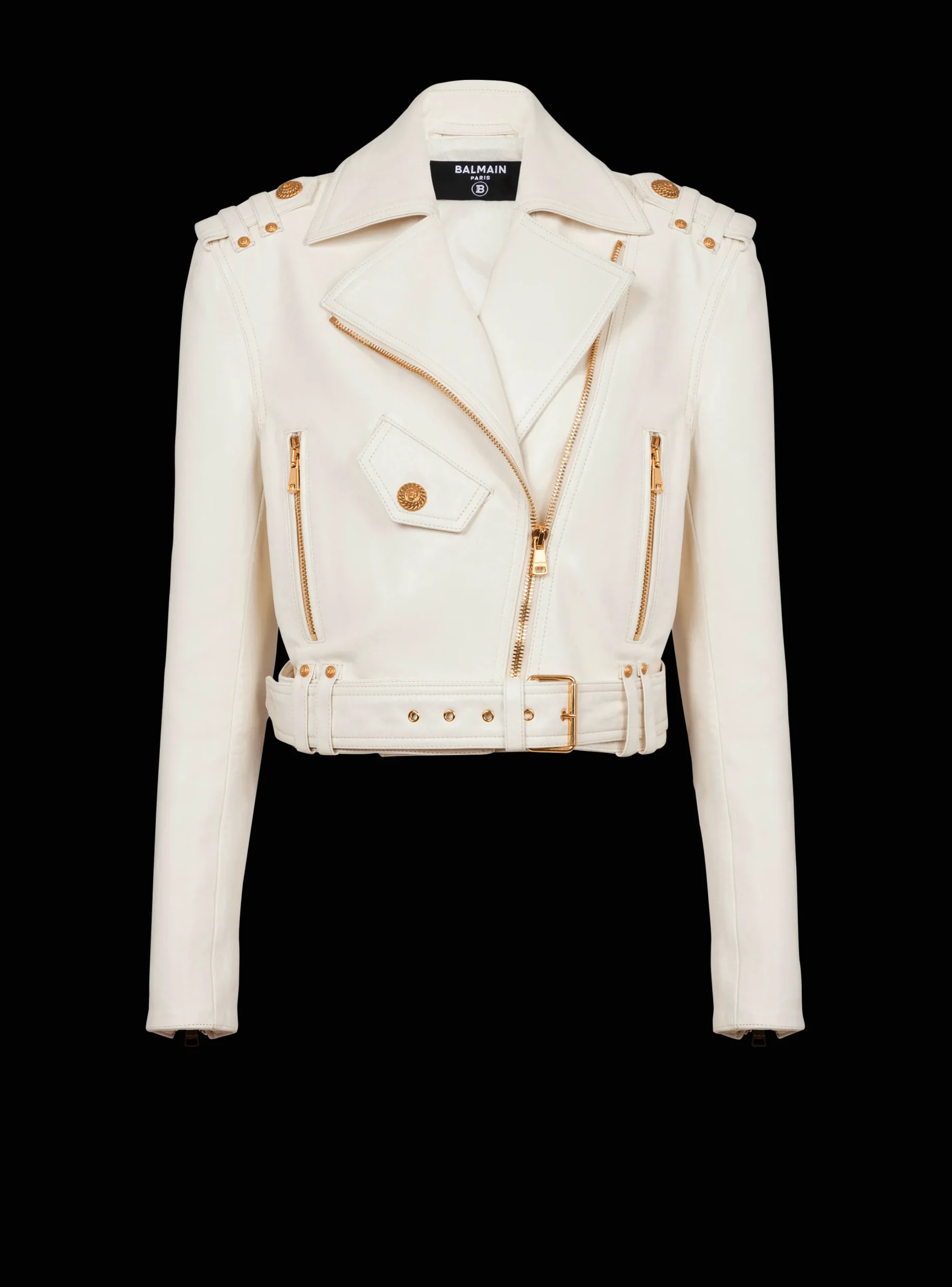 Shop Zipped Leather Biker Jacket Women Outerwear