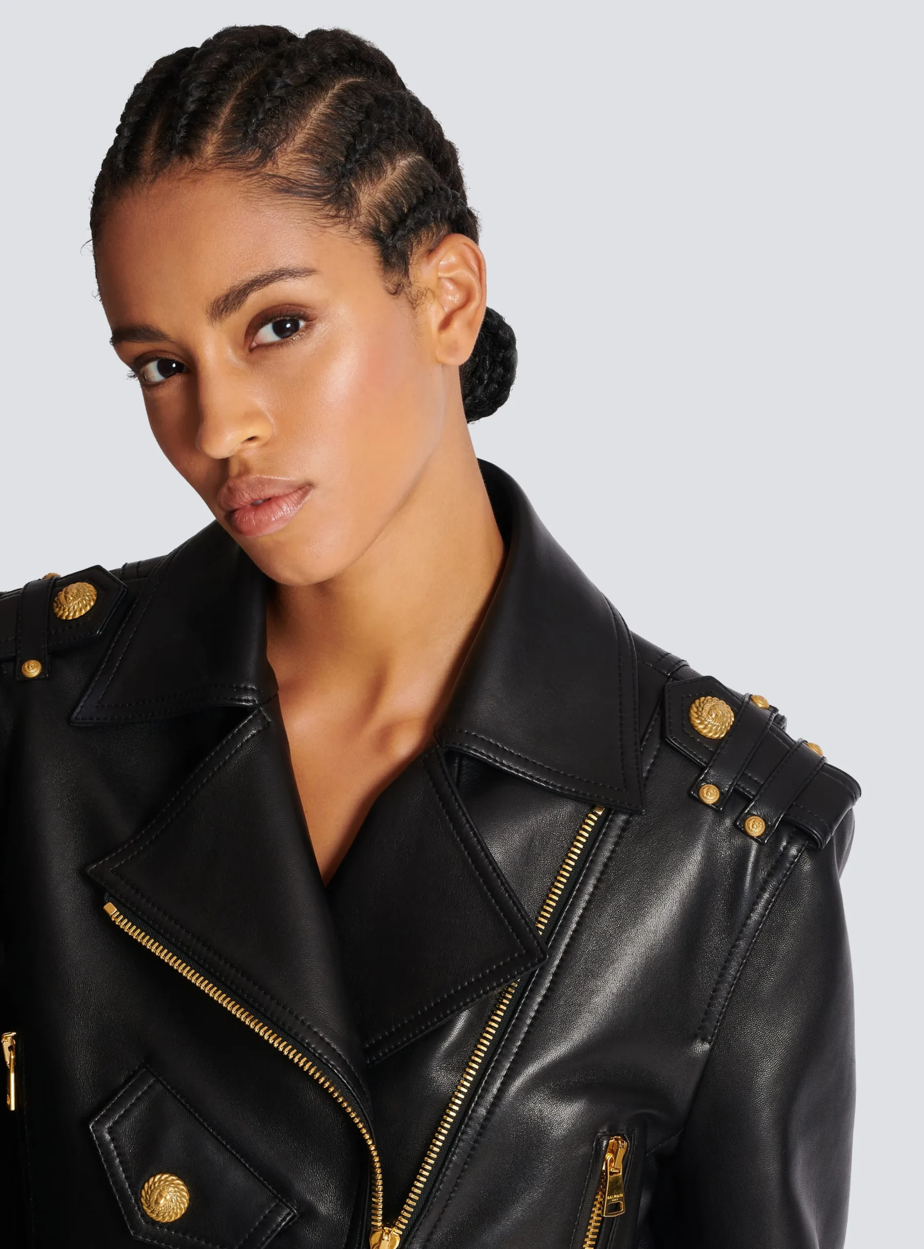 Store Zipped Leather Biker Jacket Women Outerwear