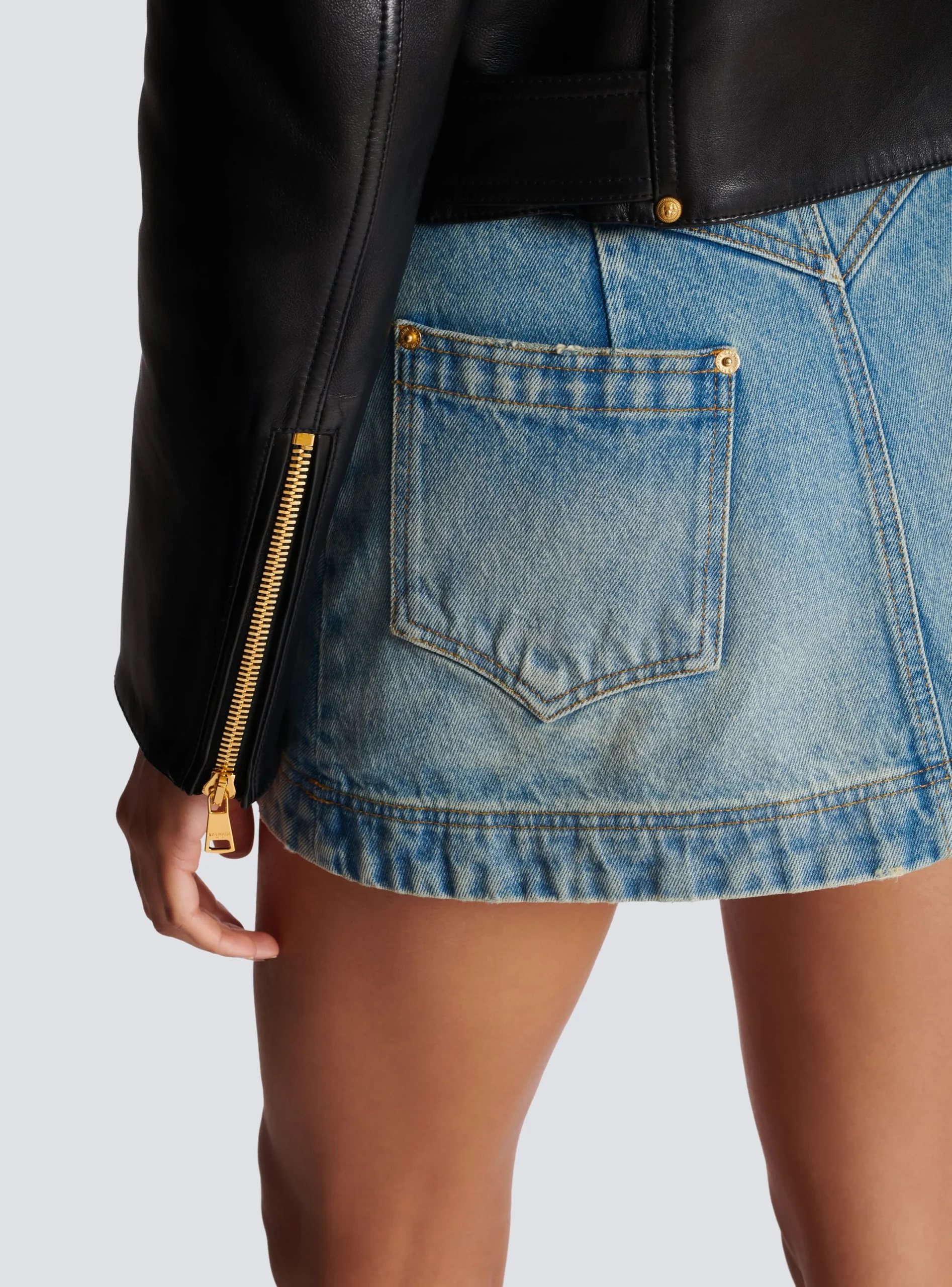 Store Zipped Leather Biker Jacket Women Outerwear